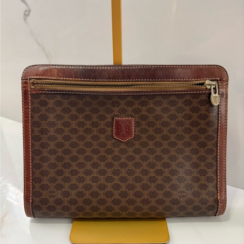 Celine Brown Macadam Clutch